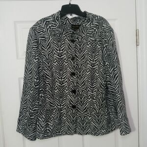 Ashley Stewart Zebra Print Jacket Blazer Size 22W